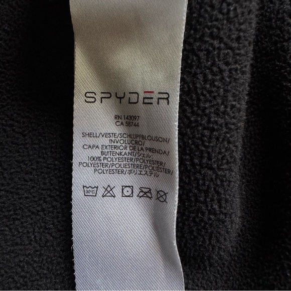 New Spyder Boys Constant Full Zip Stryke Fleece Jacket Black Red Logo M 10-12 - Picture 5 of 6